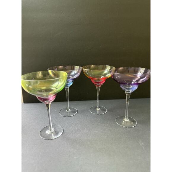 Cirlceware Design Made In Romania Ombre Margarita Glasses Set (4) Cocktail - Picture 5 of 8